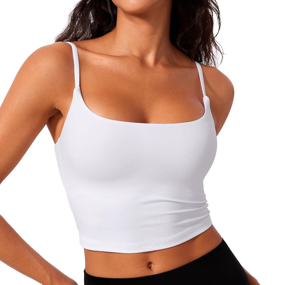 CRZ YOGA Butterlift Womens Scoop Neck Longline Sports Bra - U Back Adjustable Straps Workout Crop... | Amazon (US)