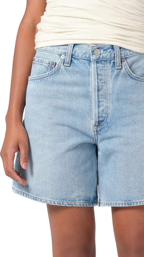 Dame High Waist Mid Length Relaxed Denim Shorts | Nordstrom
