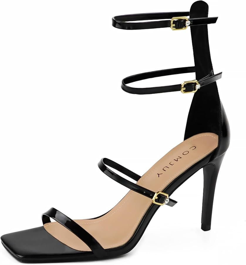 High Heel Strappy Heels for Women with Three Adjustable Straps, Womens High Heel Sandals Stiletto... | Amazon (US)