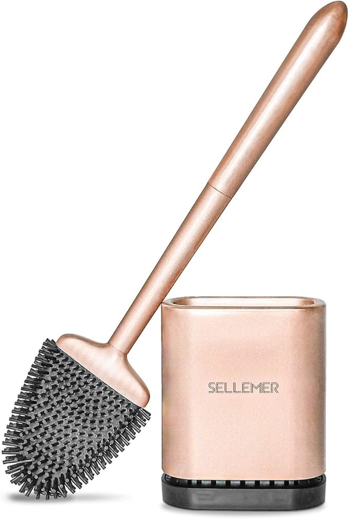 Sellemer Toilet Brush and Holder Set for Bathroom, Flexible Toilet Bowl Brush Head with Silicone ... | Amazon (US)