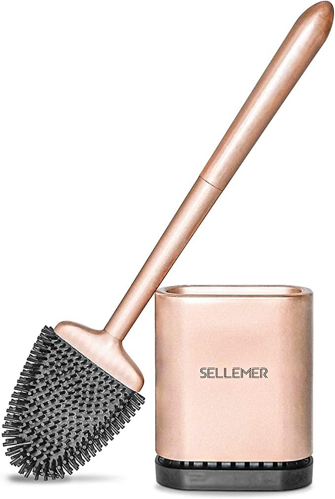 Sellemer Toilet Brush and Holder Set for Bathroom, Flexible Toilet Bowl Brush Head with Silicone ... | Amazon (US)