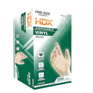 Clear Disposable Vinyl Cleaning Gloves (200 Ct One Size Fits Most) | The Home Depot