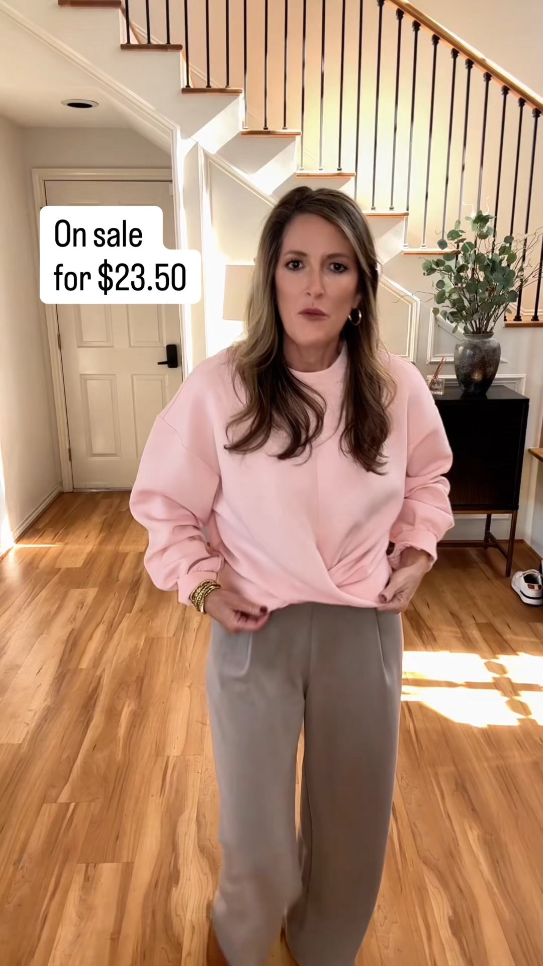 Old navy top is so flattering and cute. On sale for $23.50 today. Wearing a Medium. Barrel leg jeans on sale for $22.50 and fit TTS. Wearing a 4  

#LTKootd #LTKOver40 #LTKSaleAlert