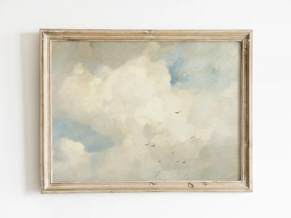 Clouds Painting  Clouds Print  Nursery Wall Art  Sky Art  - Etsy | Etsy (US)