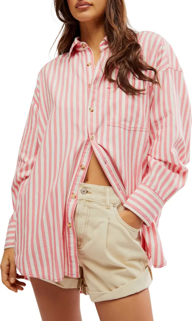 Freddie Stripe Oversize Button-Up Shirt | Nordstrom