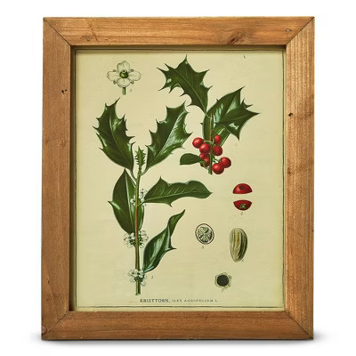 tagltd Holly Berry Vintage Wall Art - Christmas Decor, Multicolor Wood Design, 62" H x 11" L x 13" W, Easy Clean | Target