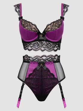 Lovehoney Plus Size Treasure Me Purple Push-Up Bra Set | Lovehoney US