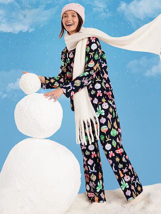 Printed Flannel Pajama Pant Set for Women | Old Navy (US)