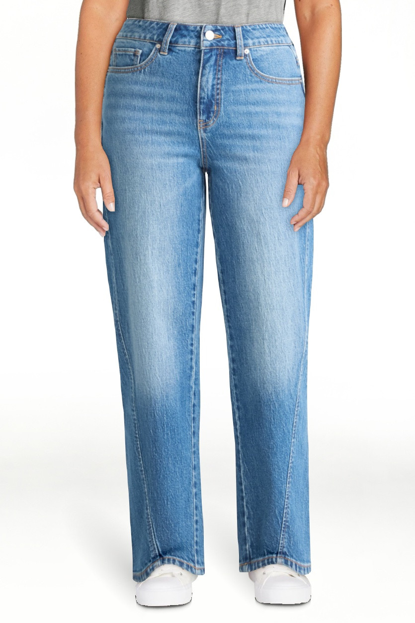 Time and Tru Women's High Rise Barrel Jeans, 26.5" Inseam, Sizes 0-20 | Walmart (US)