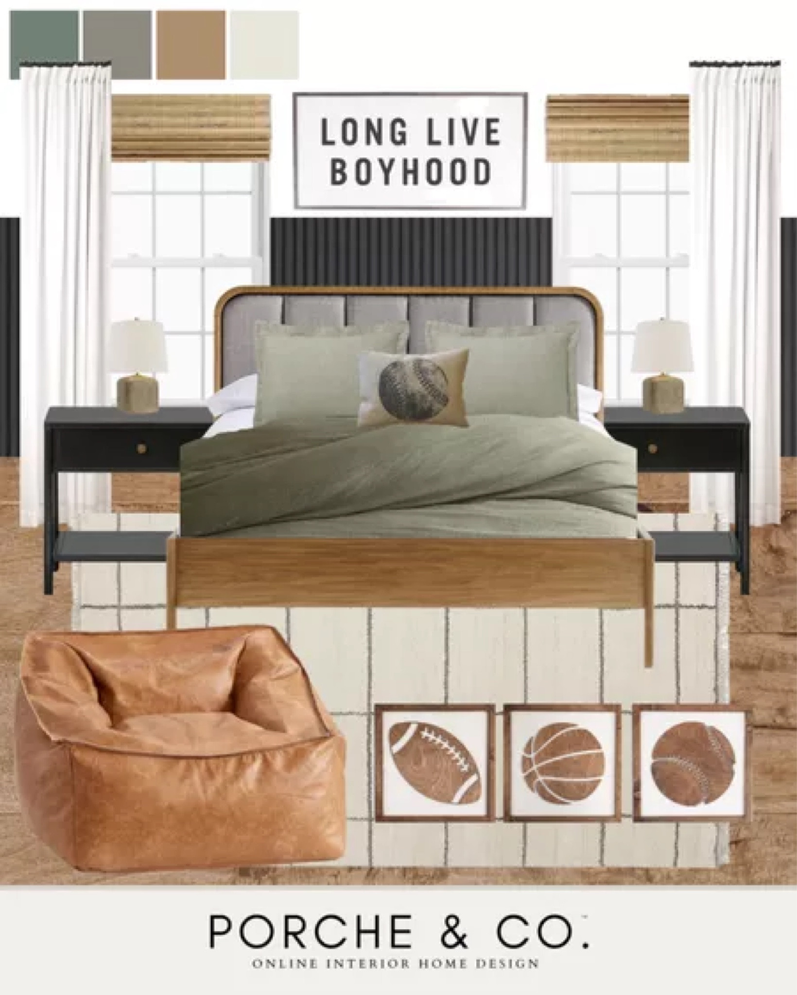 Teen boys room, teen room, boys room, modern transitional kids room, edesign, virtual interior design, curated collection

#LTKkids #LTKstyletip #LTKhome