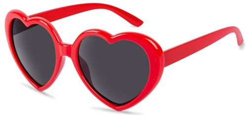 AGGKKY Heart Sunglasses for Women Men Kids Girls Fashion Lovely Shaped Sunglasses Vintage Cute Sun Glasses for Women | Amazon (US)