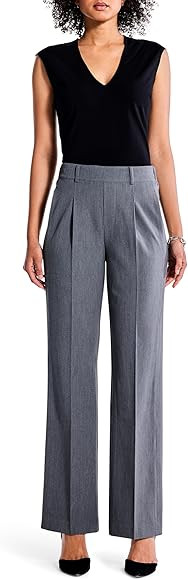 NIC+ZOE Women's 31" The Avenue Wide Leg Pleated Pant | Amazon (US)