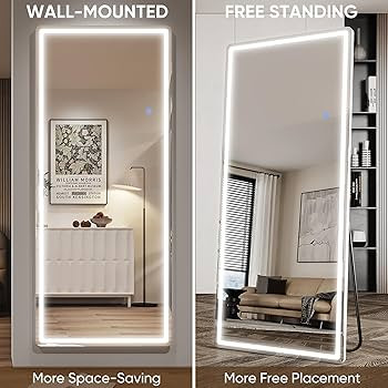 Antok LED Full Length Mirror, 76" x 34" Lighted Floor Standing LED Mirror Full Length,Hanging Mir... | Amazon (US)