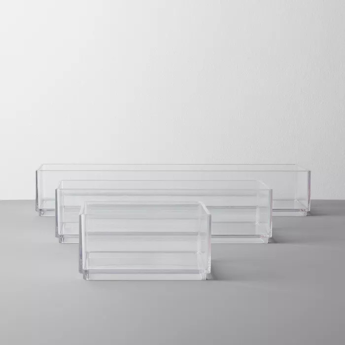 Bathroom Plastic 3 Tray Beauty Organizer Set Clear - Made By Design™ | Target