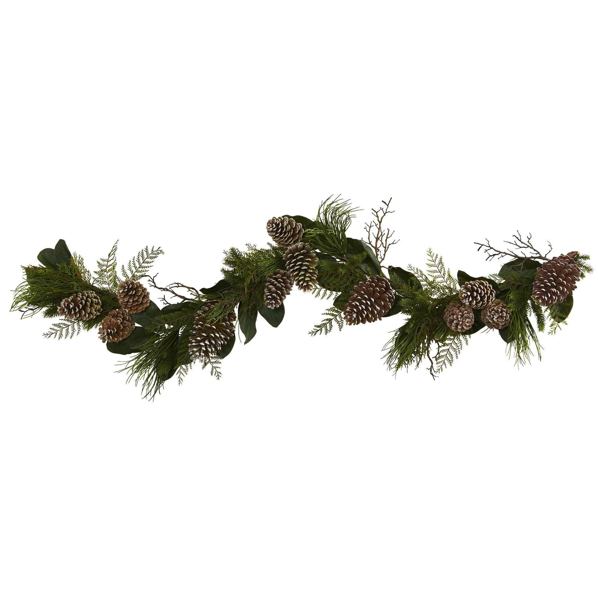 6’ Pine Cone and Pine Artificial Garland | Nearly Natural | Nearly Natural
