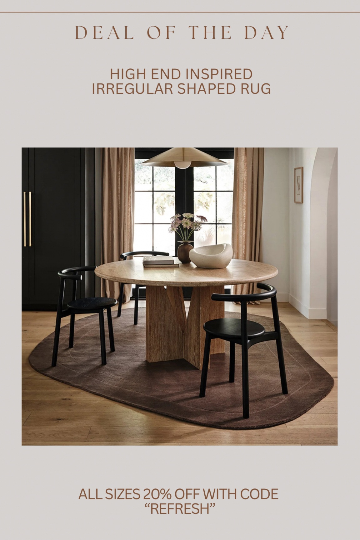 Predicting a trend we’ll start seeing more - irregular shaped rugs 😍😍😍 this beauty just launched & it’s currently 20% off in all sizes!!! 

#LTKSaleAlert #LTKStyleTip #LTKHome