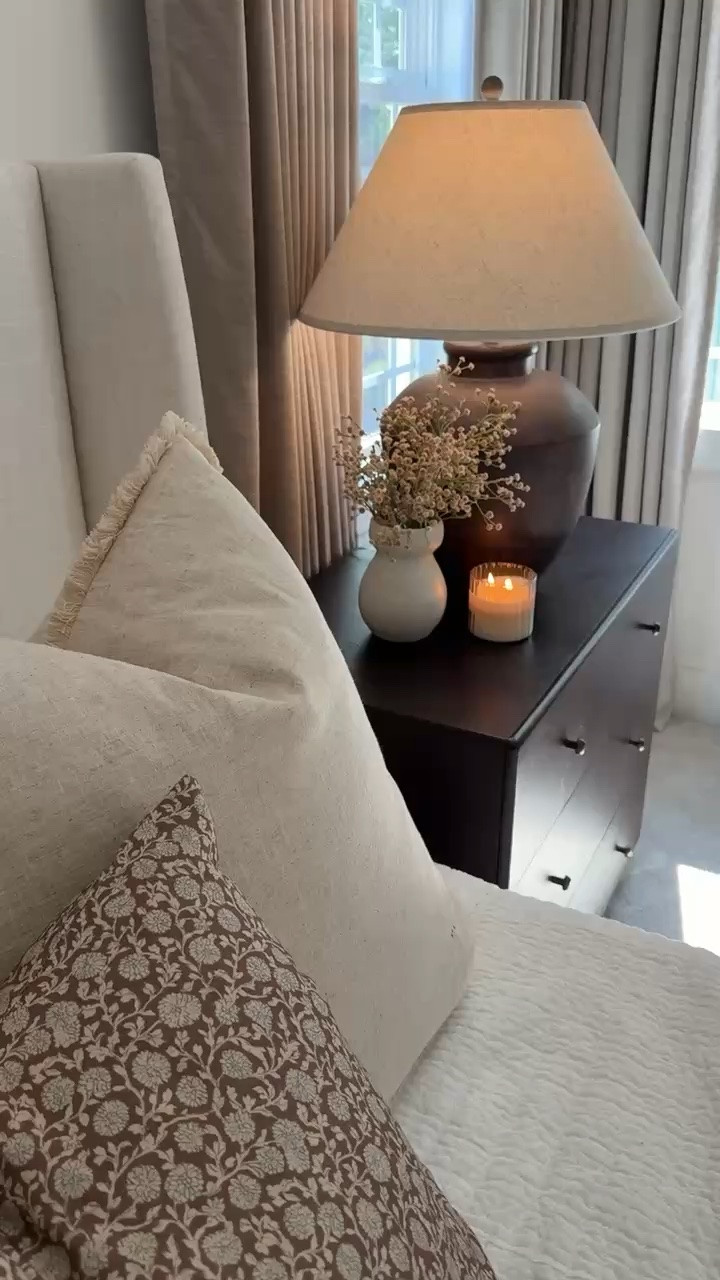 One of my favorite, cozy rooms in our home 🤎 Our primary bedroom is so cozy this time of year, and I absolutely love our new nightstand. 😍

#LTKHome