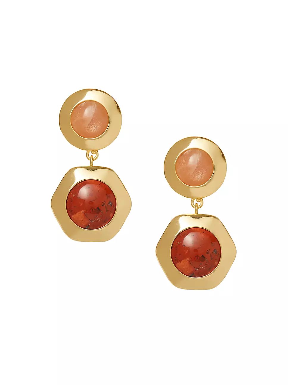 Geo Goldtone & Glass Cabochon Drop Earrings | Saks Fifth Avenue
