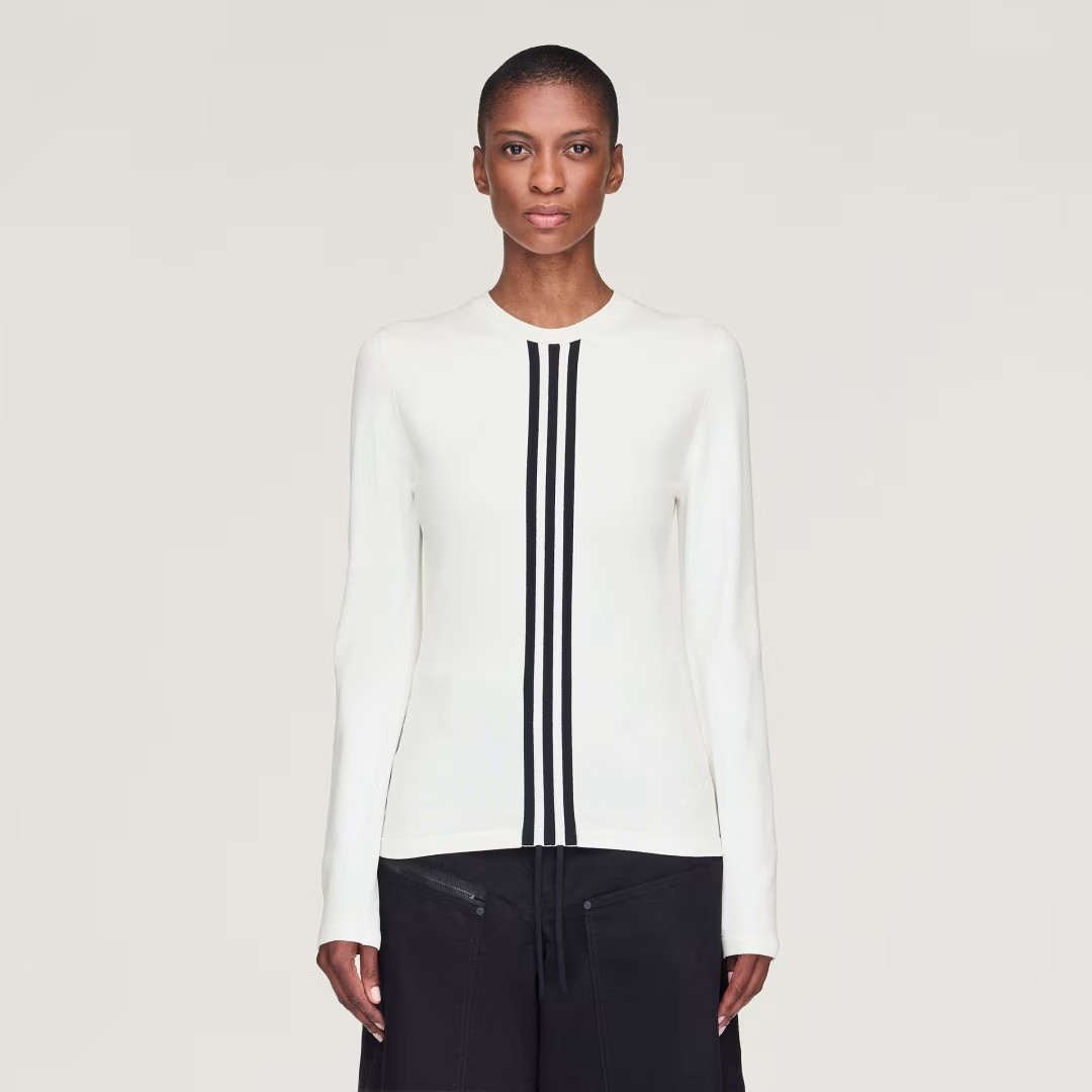 adidas Y-3 3-Stripes Long Sleeve Tee White L - Womens Originals Long Sleeve Shirts | adidas (US)