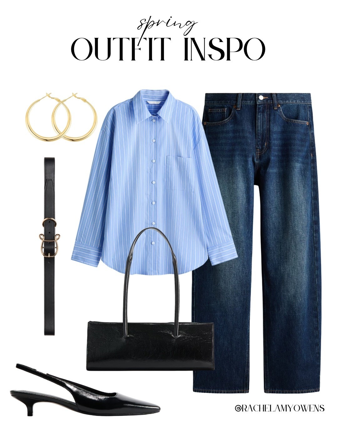 Spring Blues & Denim! 🩵

Elevate your casual daily uniform with this fresh and perfectly polished spring transition look—all under $50 except for the bag! ✨

I am obsessed with the classic vibe of this ensemble. The statement piece is the light blue striped button-down shirt from H&M. I love pairing it with dark wash wide-leg jeans for a relaxed yet tailored silhouette. Finish the look with sleek black slingback heels, a slim leather belt, and bold gold hoop earrings from Amazon for a touch of modern glam!

#OOTD
#HMStyle
#SpringFashion
#BlueStripedShirt
#WideLegJeans
#AmazonFinds
#EverydayChic
#SlingbackHeels
#QuietLuxury
#WorkwearStyle
#LTKStyle
#CasualChic
#SpringOutfit
#BudgetFriendly
#StylingInspo

#LTKSeasonal #LTKootd #LTKWorkwear