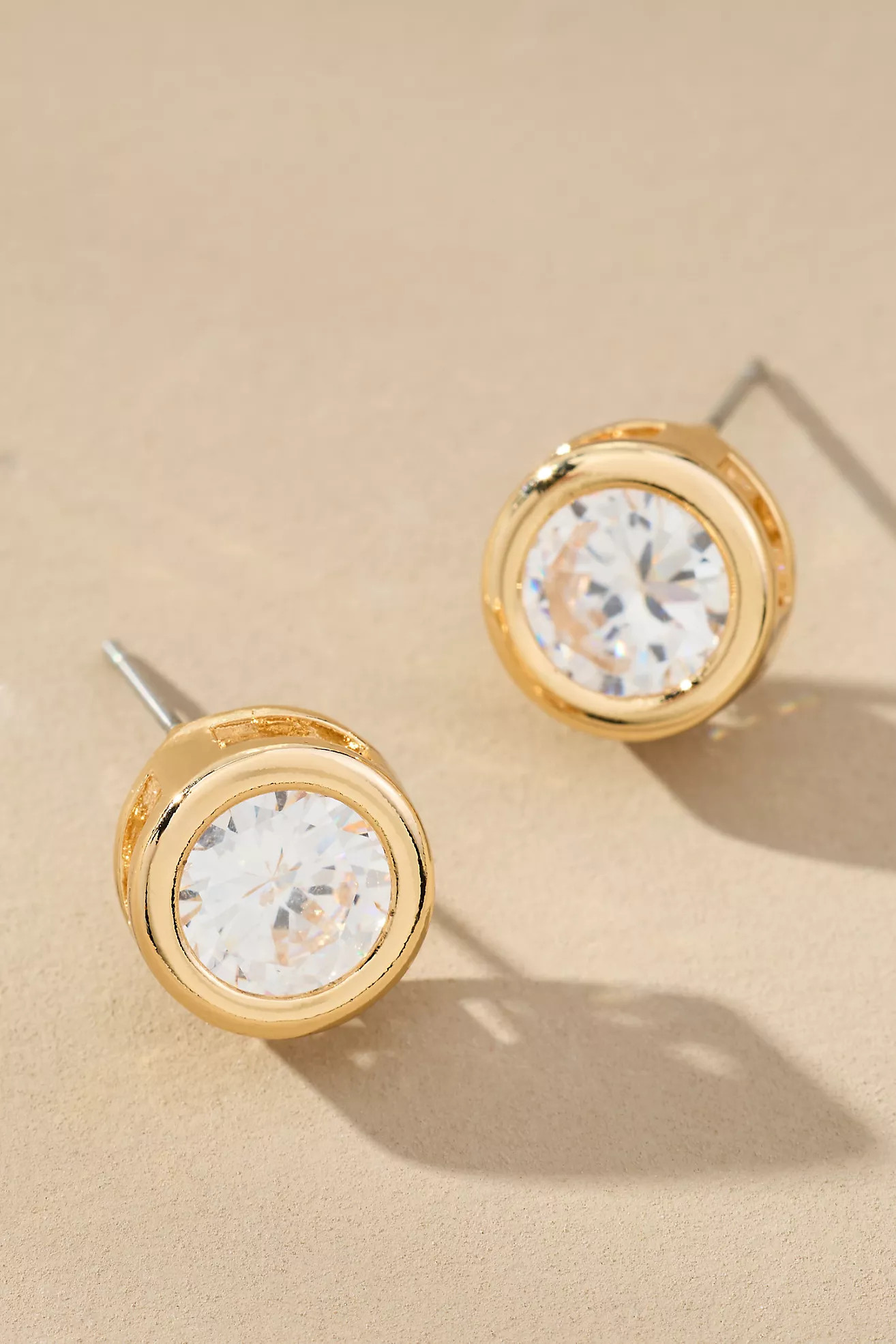 Bezel Crystal Stud Earrings | Anthropologie (US)