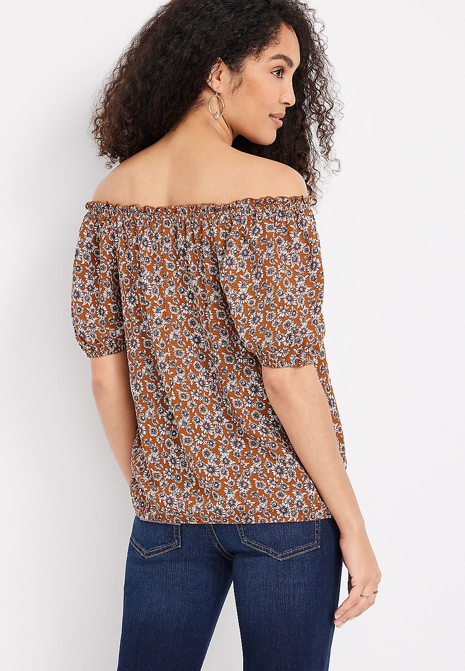 Ditsy Floral Bubble Hem Top | Maurices