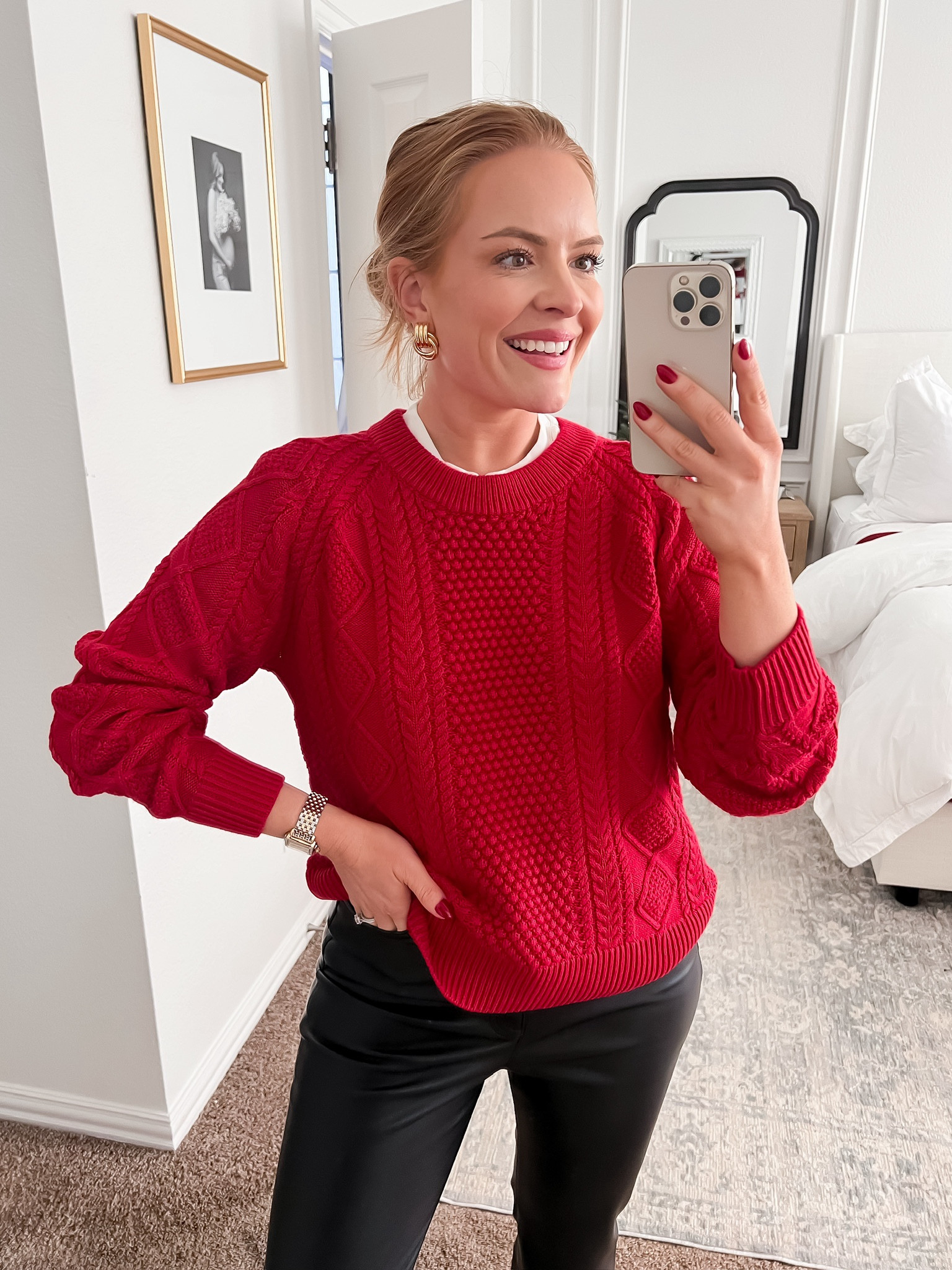 This red cable knit sweater was a follower favorite from last week. ❤️ It’s so warm and cozy that I’m considering getting it in another color! 

#LTKStyleTip #LTKSeasonal #LTKWorkwear