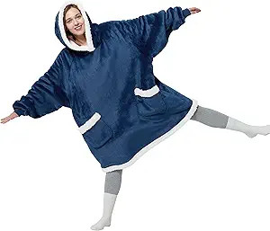 Bedsure Wearable Blanket Hoodie - Sherpa Fleece Hooded Blanket for Adult as A Gift, Warm & Comfor... | Amazon (US)