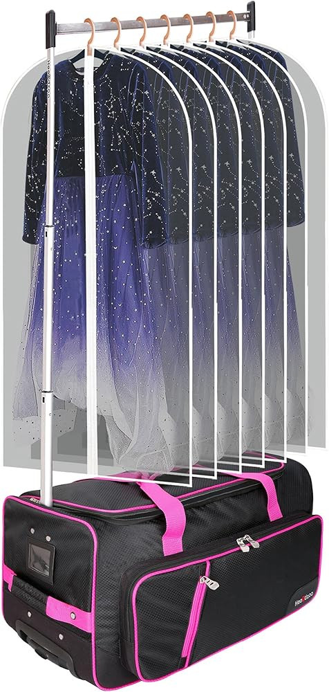 Dance Bag With Garment Rack,23inch Dance Competition Garment Bags with Clothes rack,Suitcase,Roll... | Amazon (US)