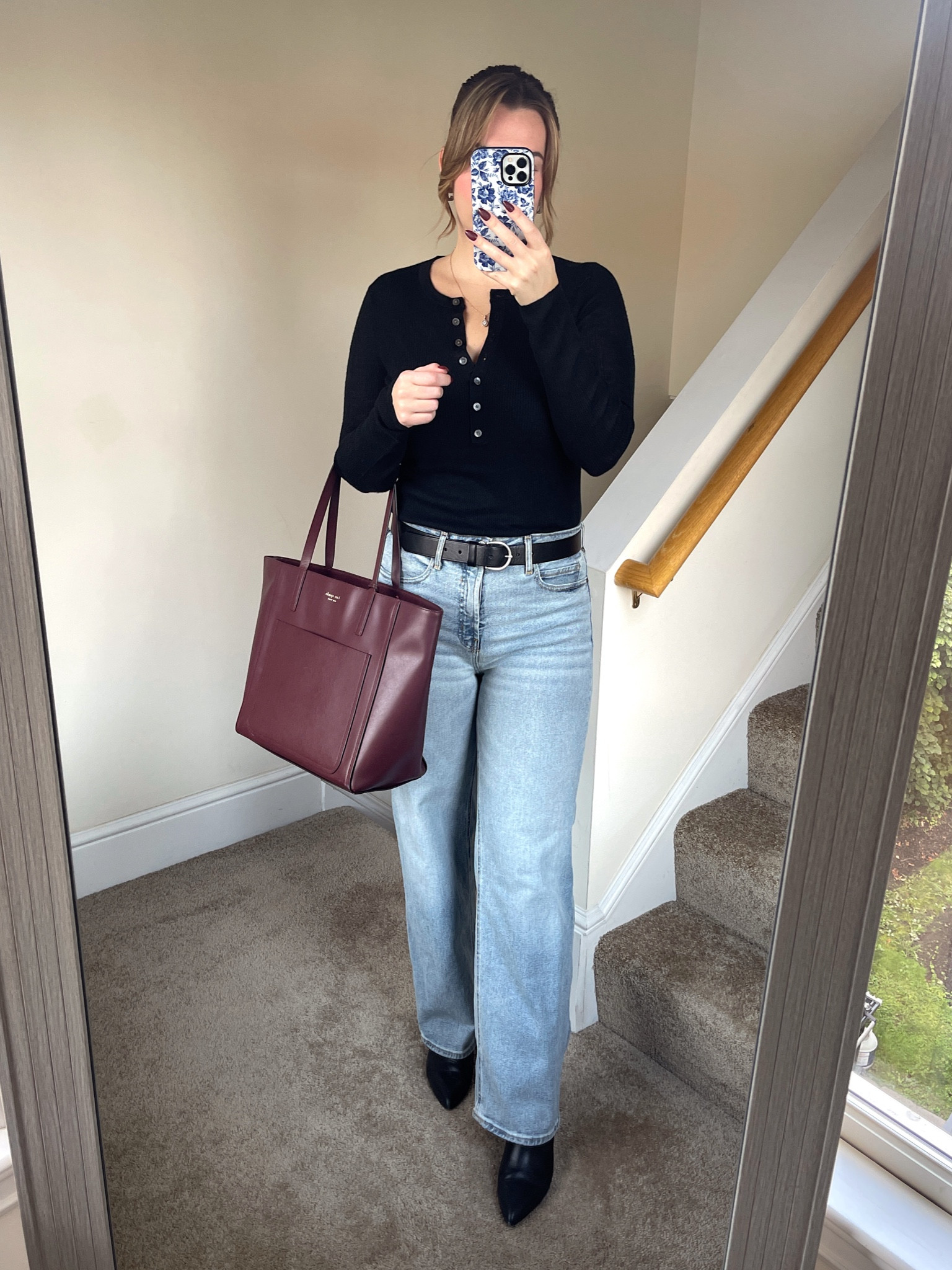 Casual office outfit. Old Navy straight leg jeans, J Crew black top and Sam Edelman black booties. 

#LTKFindsUnder100 #LTKWorkwear #LTKStyleTip