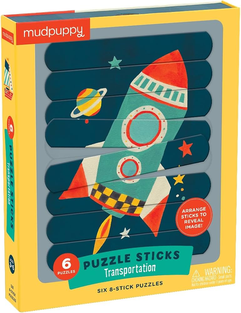 Mudpuppy Transportation Puzzle Sticks \u2013 Great for Kids Ages 3-6 - Six Transportation Themed ... | Amazon (US)