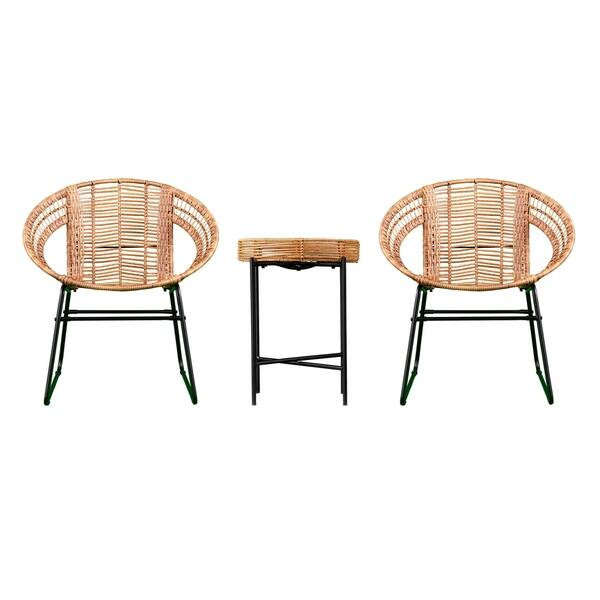 Arti Contemporary Natural Rattan Bistro Set by Havenside Home | Bed Bath & Beyond