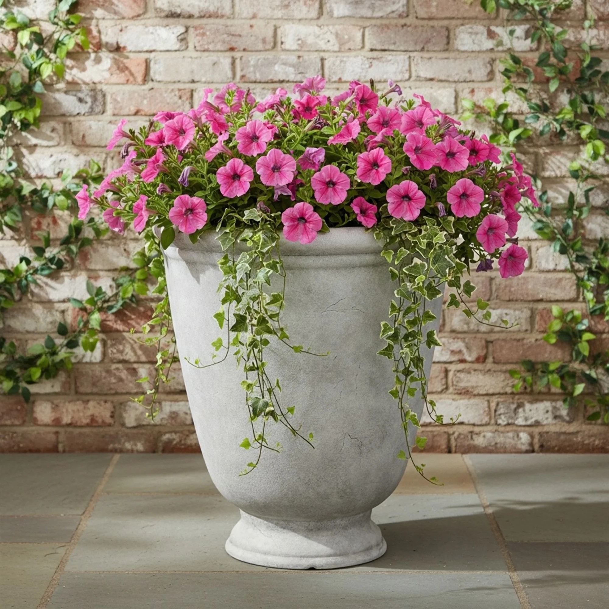 Better Homes & Gardens 16in Tall Urn Resin Planter, Concrete Stone | Walmart (CA)