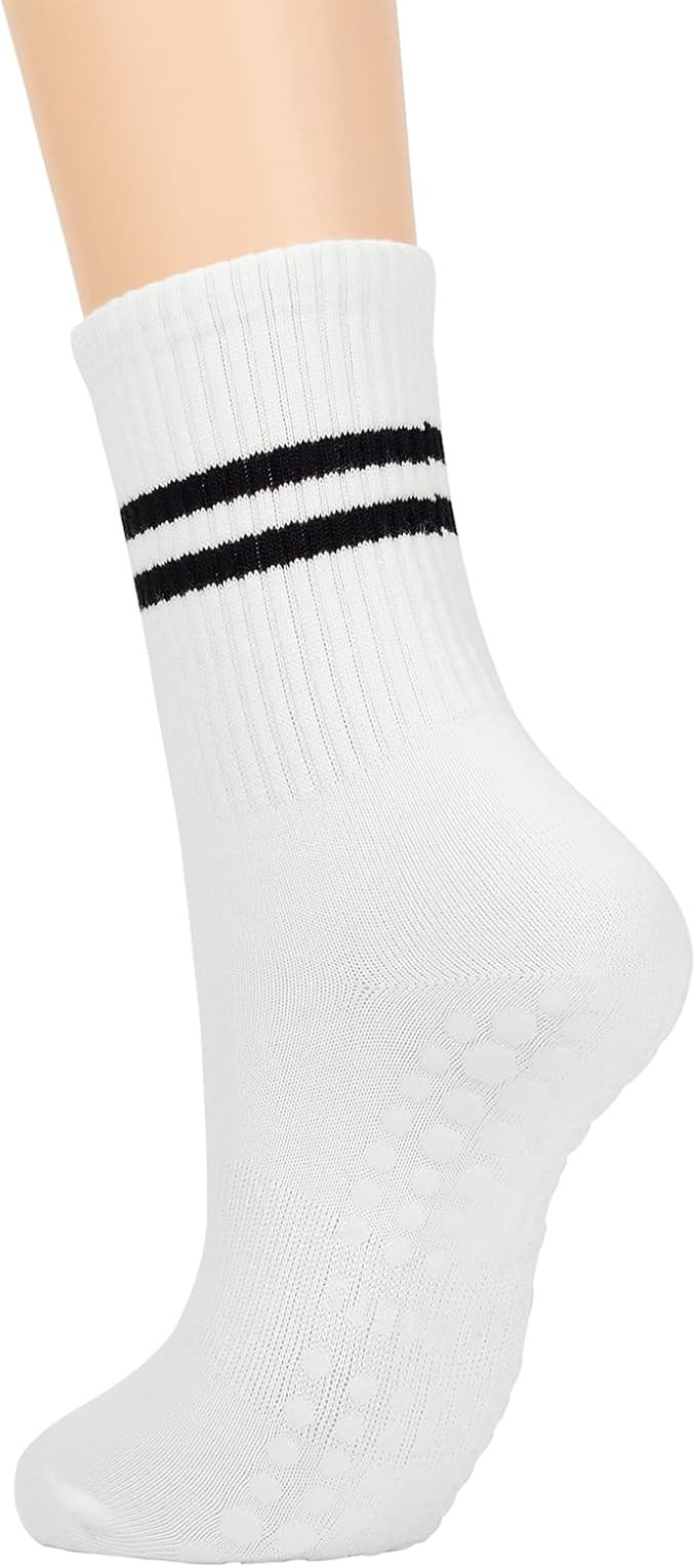 American Trends Pilates Socks for Women - Grip Socks, Non Slip Crew Gripper Socks, Grippy Socks f... | Amazon (US)