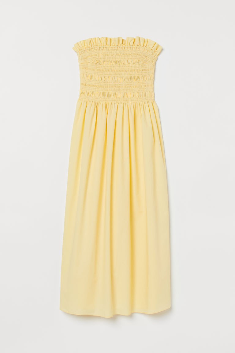 H & M - Smocked-bodice Dress - Yellow | H&M (US + CA)