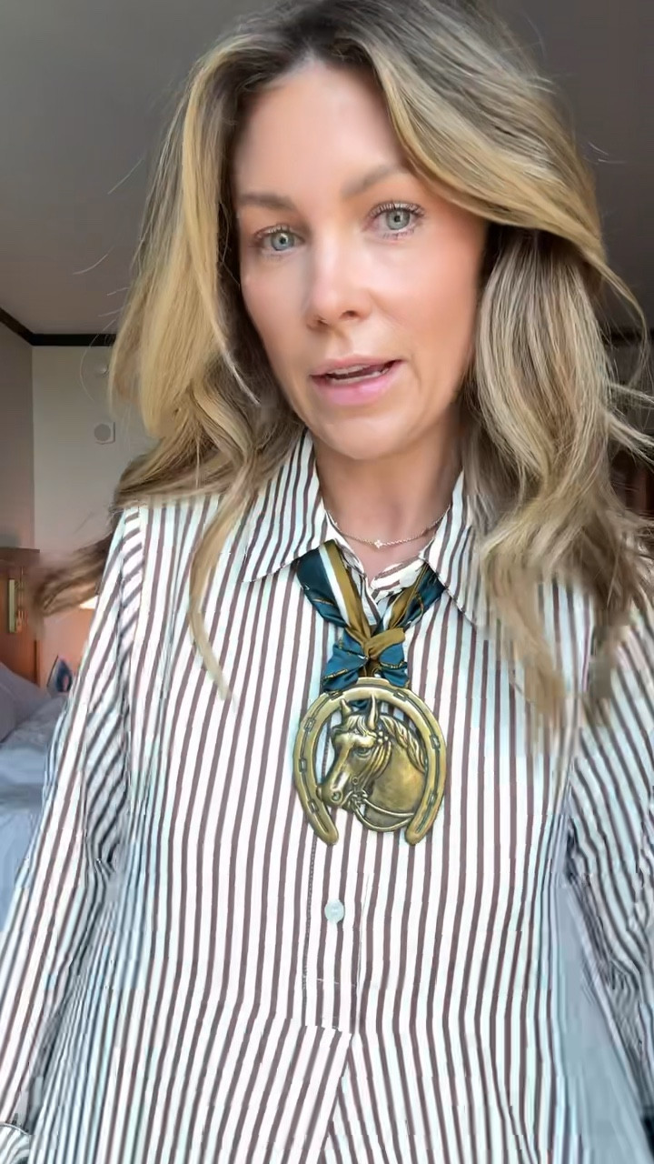 GRWM for LTKCon! Loving this Amazon dress for fall! Wearing size small 
Coach suede bag + Veronica beard bag charms 
Tom ford sunglasses 🕶️ 
Amazon scarf 
Etsy horseshoe 
Prada loafers 

🔍: Amazon finds, Amazon style, LTKCON, silk scarf, Etsy horseshoe pendant, coach suede bag, Veronica beard bag charms, tom ford sunglasses, petite style, fall fashion, moms over 40 style, Texas content creator 

#LTKCon #LTKFindsUnder50 #LTKStyleTip