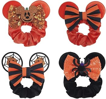 JIAHANG Halloween Velvet Mouse Ear Hair Scrunchies Pumpkin Spider Bow Ponytail Holders Festival C... | Amazon (US)