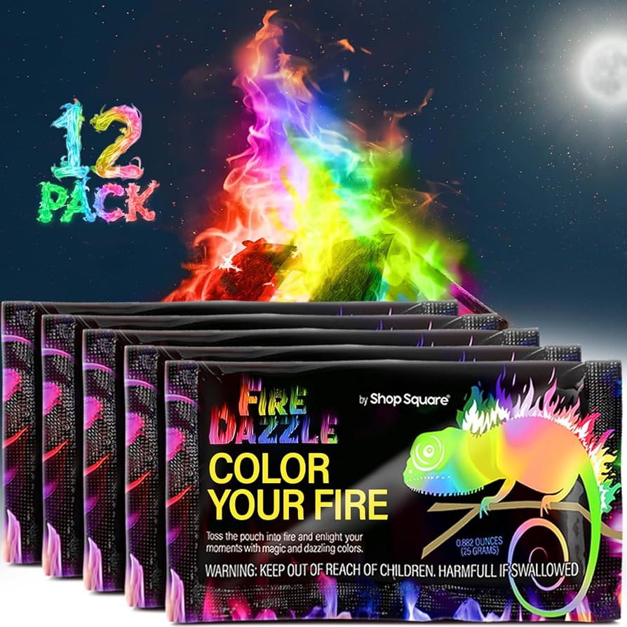Fire Dazzle Fire Color Changing Packets for Fire Pit - 12 Pack Color Packets, Flame Changer for F... | Amazon (US)