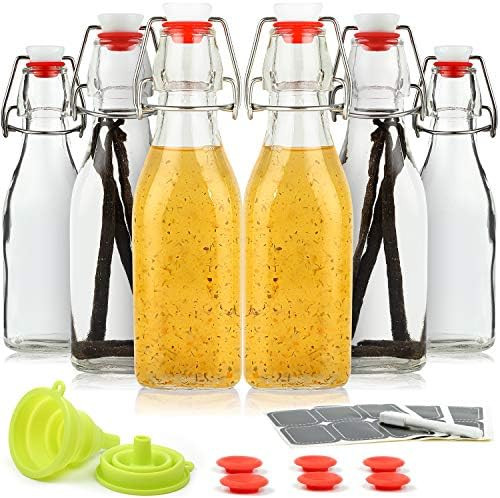 WILLDAN Set of 6 - 8.5oz Swing Top Glass Bottles - Flip Top Brewing Bottles For Kombucha, Kefir, ... | Amazon (US)