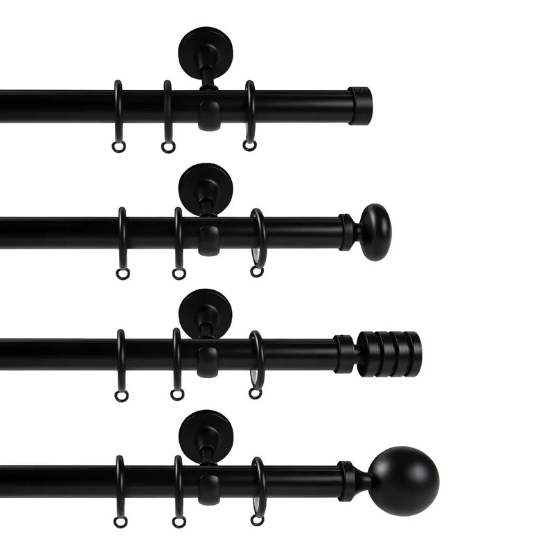 Arno Single Decorative Curtain Rod with Rings | TWOPAGES