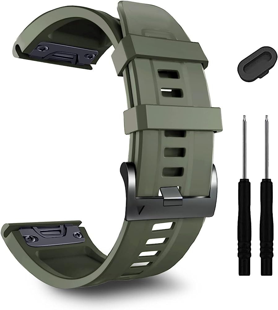 ZPJPPLX 26mm Compatible with Garmin Fenix 7X Pro Quick Fit Bands,Soft Silicone Replacement Straps... | Amazon (US)