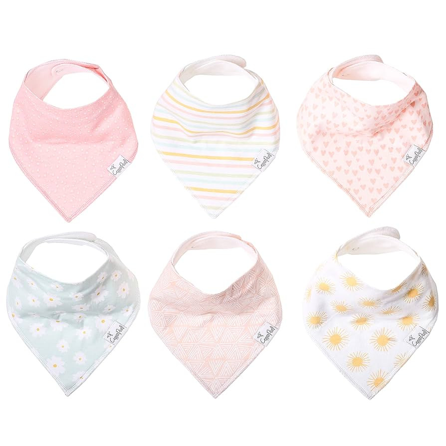 Copper Pearl 6 Pack Soft Cotton Baby Bibs for Drooling and Teething, Absorbent Drool Bibs for Bab... | Amazon (US)