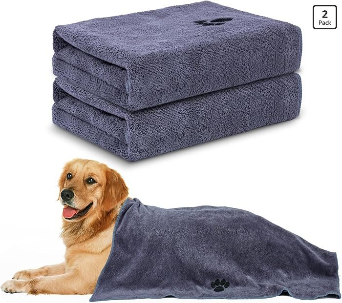 WOUSEDO Microfiber Dog Towels for Drying Dogs,40'' X 23.6'', Super Absorbent and Soft Pet Groomin... | Amazon (US)