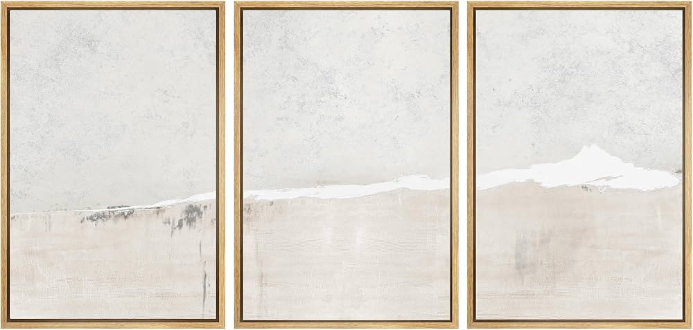 SIGNWIN Framed Canvas Print Wall Art Set Industrial Grunge White Gray Landscape Shapes Abstract I... | Amazon (US)
