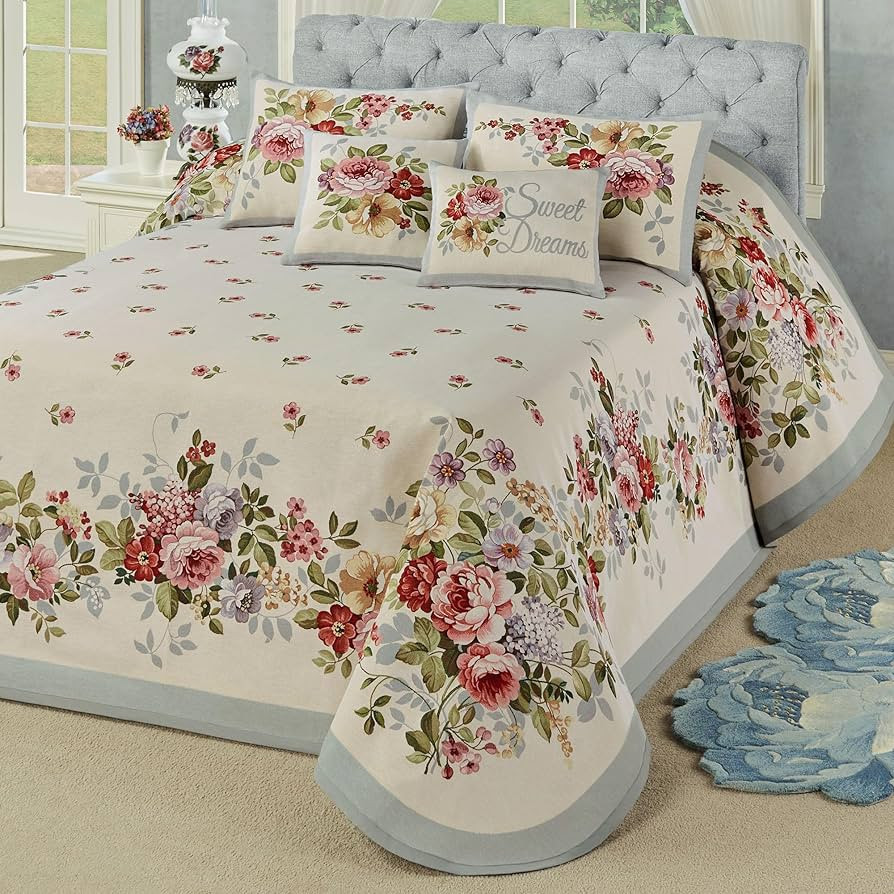 Bouquet Flower Washable Bedding | Nature | Wisteria, Golden Yellow, Rose, Garnet, Green, Blue | J... | Amazon (US)