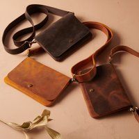 Crossbody Leather Wallet Women Waist Fanny Pack Purse Small Brown Clutch | Etsy (US)