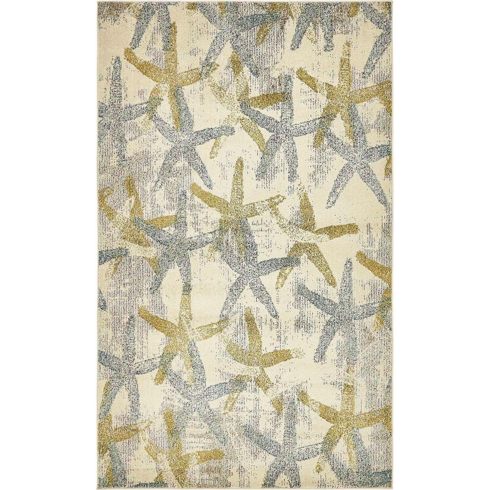 Unique Loom Fisherman Positano Rug Beige/Blue 5' 1" x 8' Rectangle Animal Print Beach/Nautical Pe... | Walmart (US)