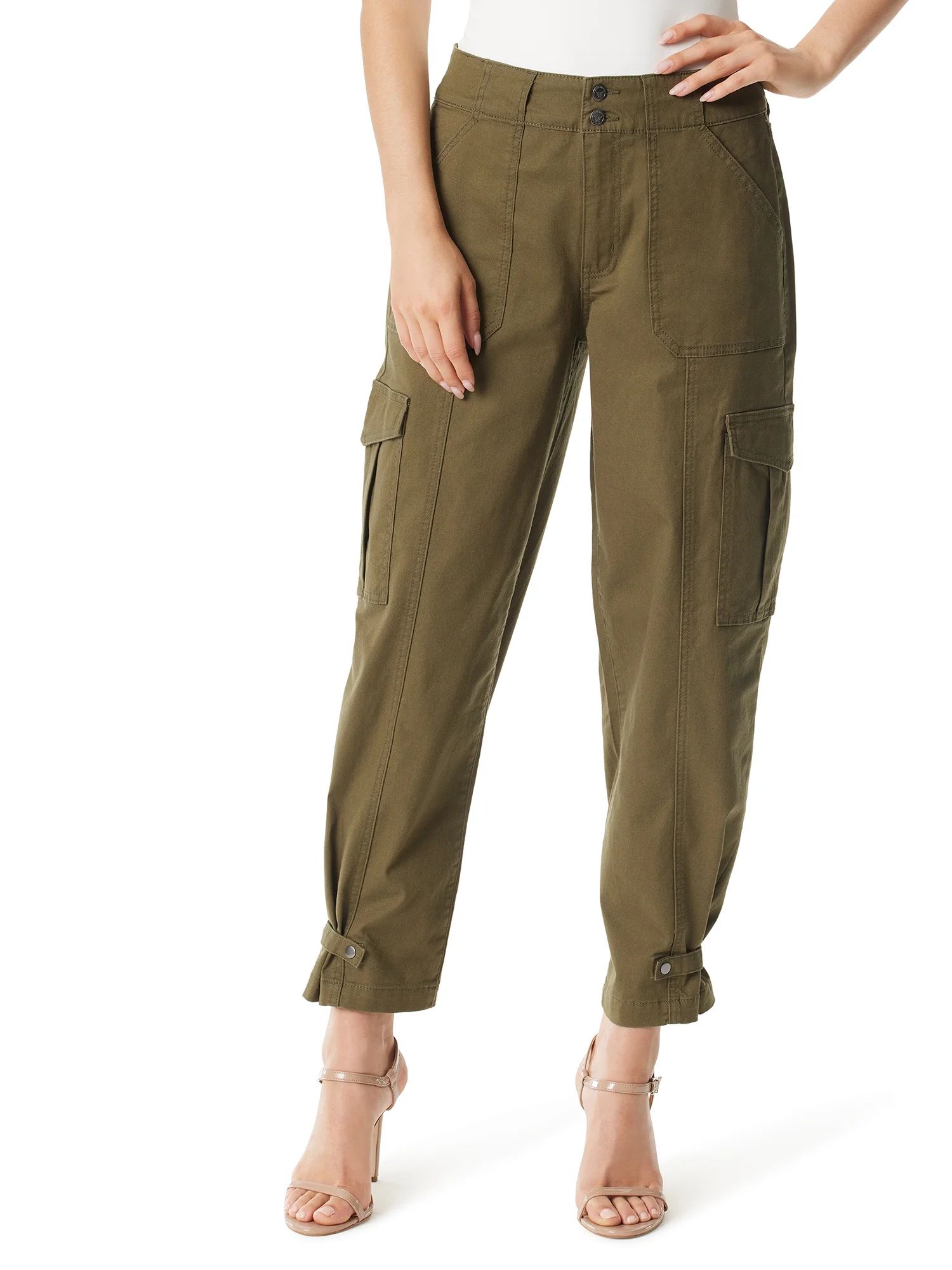 Jessica Simpson Women's and Women's Plus Low Slung Cargo Ankle Pants | Walmart (US)