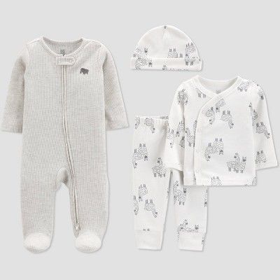 Baby 4pc Llama Layette Set - Just One You® made by carter's White/Gray | Target