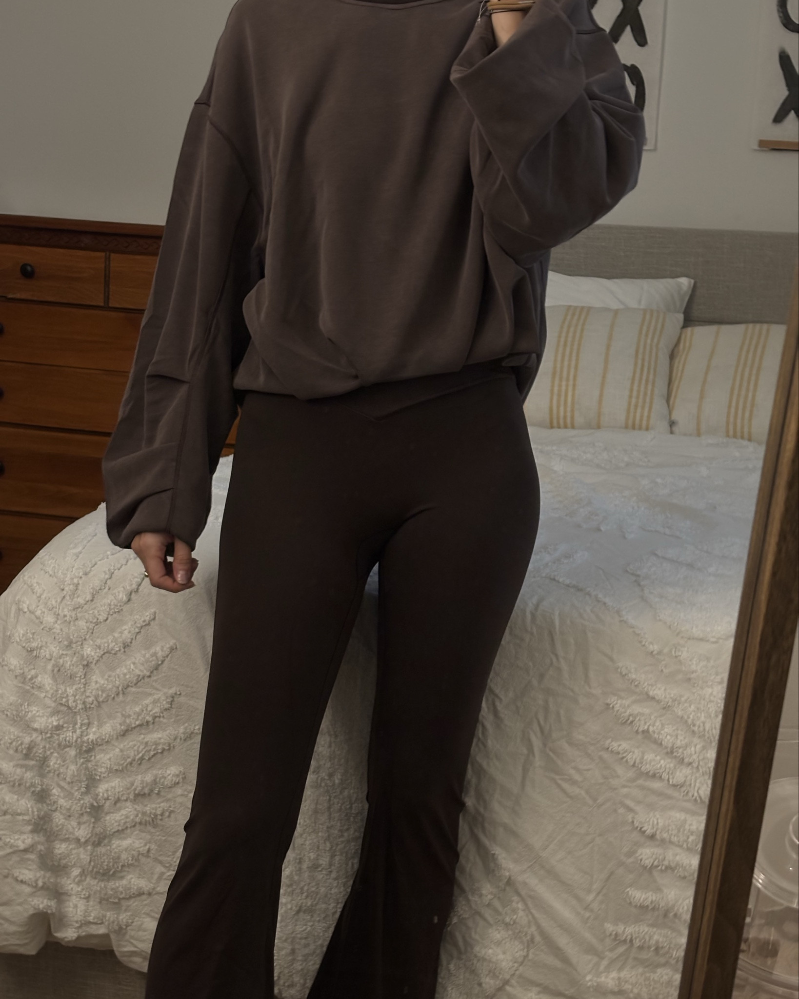 The most luscious set ever! 😭 🤎 

Lululemon pullover is xs
Amazon leggings are s

These leggings are the PERFECT dupe for lululemon flare leggings and may be even softer. Deep espresso color is perfect for fall 🤎 

Will be living in this set all season 

#falloutfit #luludupe #espressoo

#LTKFitness #LTKFallSale #LTKSeasonal